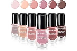 Morovan Vernis a Ongle: 6 Couleurs Pure Vegan Vernis a Ongles Set 0.25 Oz Nu Rose Vernis À Ongles Séchage Rapide Vernis à Ongles Pastel Débutant Naturel Vernis à Ongles Lot