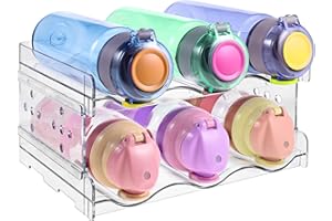 Zocipro Uchwyt na butelki, do przechowywania butelek, regał na butelki, możliwość układania w stos, do lodówki/kuchni, szafki, wina/butelki, 2 sztuki, każdy regał pomieści 3 pojemniki