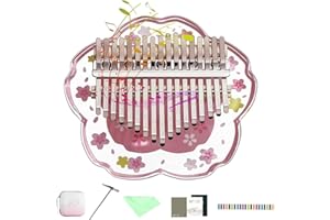 ArtisanShow Kalimba Thumb Piano 17 Keys, Cherry Blossoms Shape Marimbas Finger Piano with Study Instruction and Tune Hammer, Music Gifts for Beginners Lovers Players