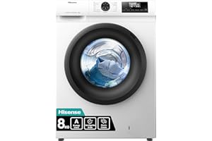 Hisense WF1Q8041BW Waschmaschine mit Dampffunktion /8KG /1400 U/Min /15 Programme/Anti-Allergie Programm/Baby-Wäsche/AutoWash/QuickWash/Daunen/Eco/Power 49' / Verzögertes Ende/EEK: A/Weiß