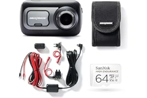 Nextbase 522GW Dash Cam Front - 1440p 2K Car Camera Dashcam - WiFi, GPS, Bluetooth, Night Vision, Parking Mode, Emergency SOS, G-Sensor, IPS Touch Screen - Includes Hardwire Kit, 64GB Micro SD & Case