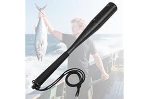 Starvortex Fishing Priest, Aluminum Alloy Fishing Rounders Bat with Non-Slip Foam Handle, 25mm Diameter Fish Stringer with Lanyard, Durable Cosh Baton Fishing Accessories Solid Club Tool