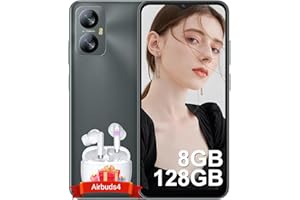 Blackview Mobile Phone, A52Pro 8GB+128GB/1TB(2024), 90Hz 6.52", 5180mAh Fast Charge, Android 13 Phone, Octa-core, 13MP+5MP, 4G Dual Sim Free, Fingerprint/Face Unlocked, 3.5mm Jack, Latest Phone -Grey