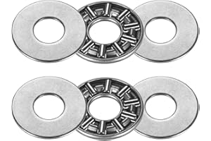 sourcing map 2 x AXK0821+2AS Nadellager mit 2 Unterlegscheiben 8mm ID 21mm OD 2mm Dick GCr15