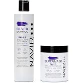 NAVIR Silver Professional Purple Treatment for Blonde, Bleached, Highlights, White and Grey Hair | Shampoo 300 ml + Mask 250