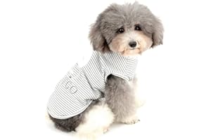 Zunea Hunde-T-Shirts für kleine Hunde, Mädchen und Jungen, gestreifte Weste, Sommer, Tanktop, Welpenkleidung, Haustier-Kleidung, Katzen, weiche Baumwolle, Chihuahua-Bekleidung, Schwarz, Größe M