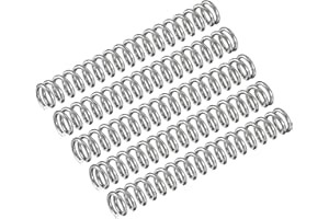 QUARKZMAN Molle a Compressione, Molle a Spirale 5pz Mini Molle 304 in Acciaio Inossidabile, Specifiche Molle 5mm Esterno Diametro, 0,8mm Filo Misura, 40mm Libero Lunghezza, Argento Tono
