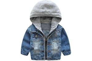 Odziezet Veste en Jean Manches Longue pour Enfants Manteau Automne d'hiver pour Enfant Coupe-Vent Veste (1-7 Ans)