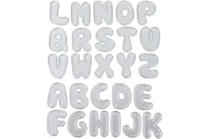 Amaxiu Lot de 26 matrices de découpe en métal avec lettres de l'alphabet pour scrapbooking, cartes, albums, loisirs créatifs, décoration d'Halloween et de Noël (lettres majuscules)