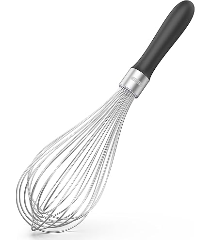 LEHRMANN Frusta A Mano Professionale In Acciaio Inox – Scopa Piatta Da 27 Cm Con Manico Antiscivolo, Ideale Per Creme E Salse, Lavabile In Lavastoviglie