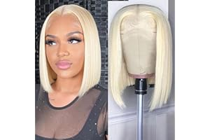ARSOLA 10 inch Short Bob Wig Human Hair 613 Blonde Straight Lace Front Wigs Human Hair 180% Density 13x6 HD Lace Frontal Wig Pre Plcuked Gluess Wigs with Baby Hair for Women