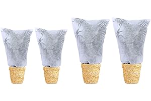 olyee 4 Pack Garden Fleece Bags, Medium Plant Covers Freeze Frost Protection Winter Jackets Protect Shrubs Trees from Being Damaged, Bad Weather or Pests (80 x100cm + 60 x 80cm) (PLT-001)