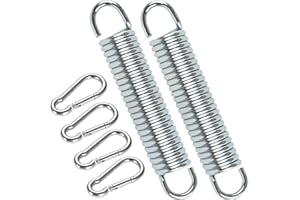 Xingsky 2 Suspensión de la Hamaca del Acero Inoxidable Ganchos para Hamaca, Resorte de Acero Inoxidable, 4 Mosquetones Capacidad 300KG, Ideal para Hamacas y Columpios