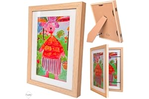 facity Cadre Dessin Enfant à Changer – Cadre Photo A4 en Bois MDF, Ouverture Frontale, Décoration Murale ou Table, Kids Art Frame, Rangement Dessins, Stockage Créatif, Présentoir, Idée Cadeau