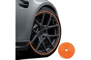 KLZWCP Car Wheel Protection Ring, 8m Wheel Rims Hub Protectors Decor Strip Self-Adhesive Protector Tape, Scratch Resistance Anti-Collision Alloy Wheel Rim Protectors Car Decoration (orange)