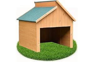 Melko Mährobotergarage Carport Überdachung aus Holz für Mähroboter 85 x 85 x 82,5 cm - bietet Schutz vor Hitze, UV-Strahlen und Regen - Grün