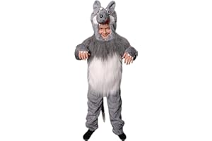 I LOVE FANCY DRESS Kids Wolf Costume - Unisex Plush Big Bad Wolf Fancy Dress Outfit For World Book Day/Book Week or Animal Dress Up