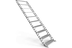 Scafom-rux Bautreppe - [10 Stufen] Außentreppe - 2 Meter Höhe, 80 cm breit, 45 Grad - Treppe außen - Stahltreppen für Gerüst und Garten - Aussentreppen Stahl - verzinkt - Treppen Bausatz