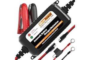 MOTOPOWER MP00206A 12V 1.5Amp Automatic Battery Charger, Battery Maintainer for Cars, Motorcycles, ATVs, RVs, Powersports, Boat and More - UK Plug