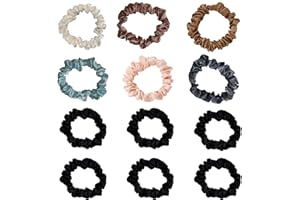 VICZON 12 Pièces Chouchous Cheveux en Satin, Elastiques Cheveux en Satin Chouchou Cheveux Ties Cordes pour Femme ou Filles Accessoires Cheveux, Élastiques pour de Tous Âges