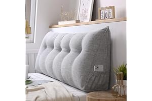 UIHECTA Keilkissen Zum Lesen, Abnehmbare Kopfteil RüCkenlehne, Dreieckiges Kopfteil Kissen, Positionierungs StüTzpolster, Keil Lendenkissen, FüR Tagesbett, Bett,06,180×50×20cm