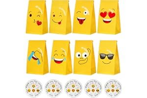 ORHOMELIFE Papiertüten, 24 Stück Bunte Geschenktüten mit 24 Aufkleber, 23 x 12cm Papier Candy Tüten zum Verpacken von Geschenken, Giveaways, Kindergeburtstag, Hochzeit, Party, usw