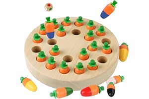 KDIMSU Karotten Gedächtnis Schachspiel, Memory Spiel aus Holz ab 3 Jahre Kinder, Lernspielzeug Schachbrett Holz, Memory Match Stick Schach, Family Brettspiele Hölzerne, für Kinder, ältere Menschen