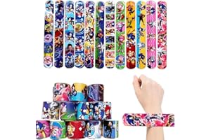 Kaimirui 36 Pezzi Sonico Braccialetti Slap per Bambini , Sonico Bracciali a Scatto,Bracciali Slap Bambini Regalo Compleanno, festa di compleanno di ragazze e ragazzi