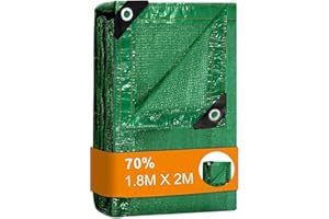 BeGrit Greenhouse Shading Net with Grommets Pergola Shading Netting 70% Shading Rate UV Resistant Sunblock Shade Cloth Greenhouse Shading Blinds for Garden Flower Plant Green (1.8m X 2m)