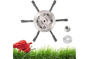 JAMSSOW Steel Wire Grass Trimmer Head, 6 inchs Universal Solid Steel Wire Brush Strimmer Head, Strimmer Attachments for Lawn Rotating Replacement Tool, Garden Moss Rust Weed Removal(6 Head)