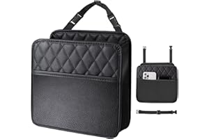 OXTXO Auto-Mülleimer mit verstellbarem Schnallenriemen – Hängender Auto-Mülleimer mit faltbarem und tragbarem Design – Geeignet für Auto, SUV, LKW und Minivan – Autositz-Rücken-Hängetasche