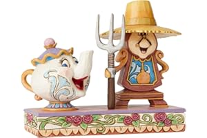 ENESCO Disney Traditions Figurine, Beauty and Beast, Cogsworth & Mrs Potts
