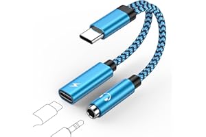 GiGreen USB C auf Klinke Adapter und Laden,2 in 1 Typ C auf 3.5mm Kopfhörer Adapter,USB C zu Schnellladung Aux Audio für Samsung Galaxy S24 S23 S22 A55 A35 A15,iPhone 16/15 Pro Max,Google Pixel 9/8a