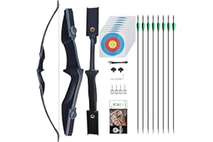 DD&QARCHERY Bow and Arrow 30lbs 40lbs Archery Set Adult Recurve Bow with 8 Arrows Right and Left Handed Longbow Target