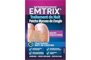 Emtrix - Patchs Mycose de l'Ongle - Soin de Nuit pour le Traitement des Infections Fongiques - Réduit la Décoloration et l'Épaisseur - Cliniquement Prouvé - 14 Patchs