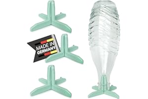 ‎WALDANA Waldana© Abtropfgestell für Flaschen (4 STK.) passend für SodaStream Glaskaraffe I Eingetragenes Design I Bio-Kunststoff Trinkflaschen Babyflaschen Trocken Gestell