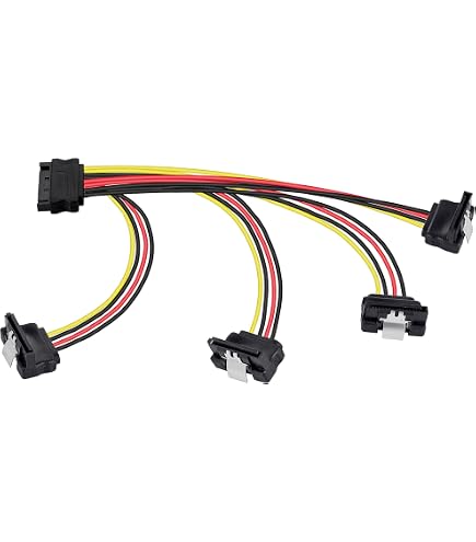 Lot De 3 Adaptateurs D'Alimentation SATA Mâle Vers 2 X SATA Femelle - Câble Répartiteur Y 15 Cm