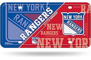 Rico Industries NHL Hockey New York Rangers Split Metal Tag, 12" x 6"