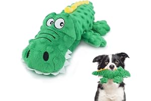 ZENVALY Zabawki dla psów Zabawki z pisklętami, zabawki dla szczeniaków, krokodyl zabawki do żucia dla psów trwałe pluszowe zabawki dla małych średnich psów, zielone