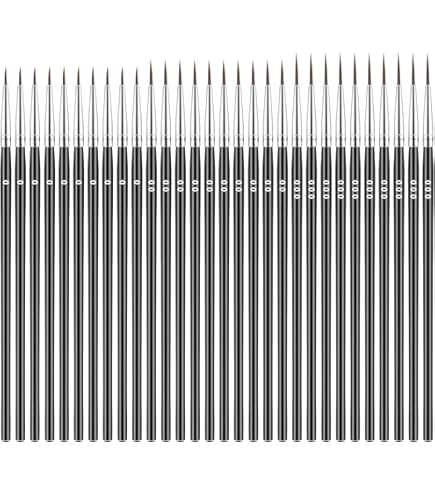 100 Stuks Kwastenset, 50 Platte Penselen en 50 Ronde Kleine, Nylon
