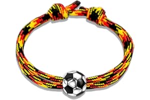 Ernestine - Bracelet Football réglable acier inoxydable - Idée cadeau foot homme enfant - Bracelet sport Foot - Cadeau Homme Noël anniversaire fête des pères - accessoire équipe de France Football