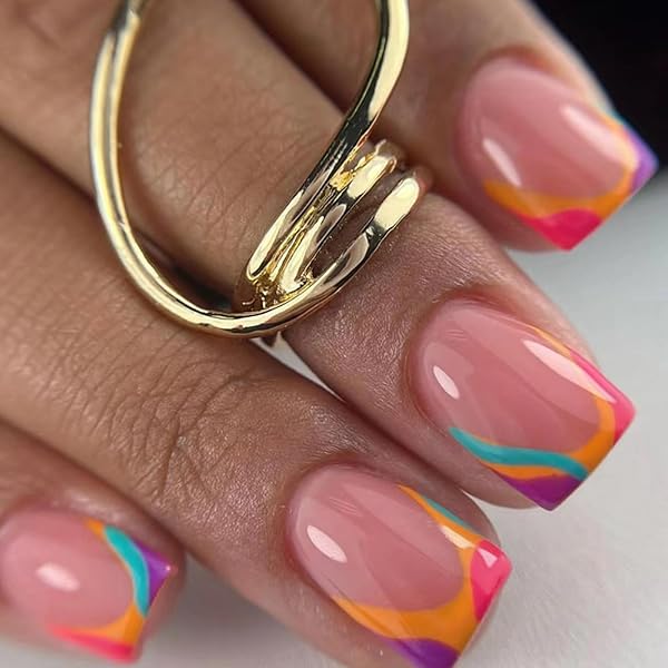 300 Stück Press On Nails Set – French Tips, Mandelform, Kurze Künstliche Nägel Zum Aufkleben