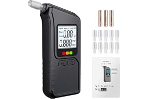 Proster Elektronisk tylotest med dubbla sensorer med 3-färgvarningar - snabb och exakt bärbar LCD-andningsapparat, bilsäkerhe