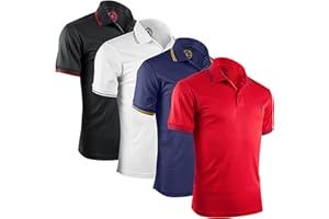 Albert Morris Polo Shirts pour Homme - Manches Courtes, Respirant, Séchage Rapide, Protection UV, Coupe Classique, Été Golf, Style Sportif Business Décontracté
