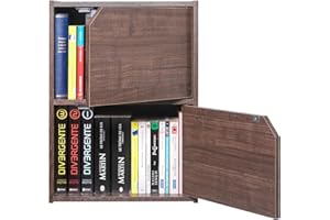 Iris Ohyama, Mobile contenitore/Mobile con ante/Mobile con ripiani/Libreria/Mobile con 2 ante, Modulare,Design, Ufficio, Casa - Module Shelf - MDB-2D - Marrone