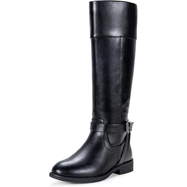 Knee High Boots Wide Women's Motorcycle Boots Motorcycle