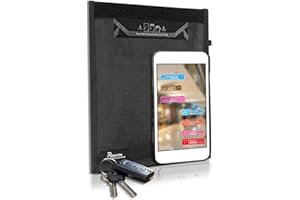 NGLVKE Faraday Tasche für Handyhülle, Autoschlüssel, Telefon, Signalblocker, Tasche für Kreditkarten, Anrufe, WiFi, GPS-Schutz 25 * 28cm Schwarz