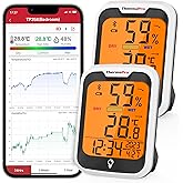 ThermoPro TP358-2 Bluetooth İ&ccedil; Mekan İ&ccedil; Mekan Termometresi Higrometre 2 Zamanlı Set 0,2&deg;C Nem &Ouml;l&ccedil;er, Kayıtlı İ&ccedil; Mekan Yatak O