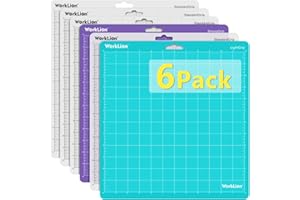 Worklion Schneidematte für Silhouette Cameo 4/5/3/2/1 verschiedene selbstklebende Quilt-Schneidematten Ersatz für Silhouette Cameo Zubehör (4 StandardGrip, 1LightGrip, 1StrongGrip)