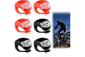 PEACEKING 6 Piezas Luz Bicicleta, Luces Delantera y Trasera Impermeable para Bicicleta, 3 Modos de Iluminación, Luz Delantera de Bicicleta de Silicona Multiusos para Ciclismo Nocturno